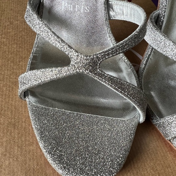 Christian Louboutin Emilie 100 Slingback Sandals Heels Shoes Silver Glitter 36.5 - Picture 13 of 16
